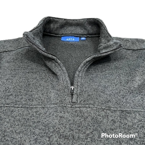 APT. 9 Shirt 1/4 Zip Fleece Lined Heathered Dark Gray Size Medium - Picture 3 of 6